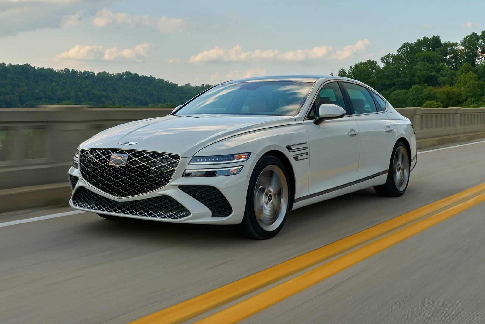 Exterior View Of 2025 Genesis G80 in Semi Valley